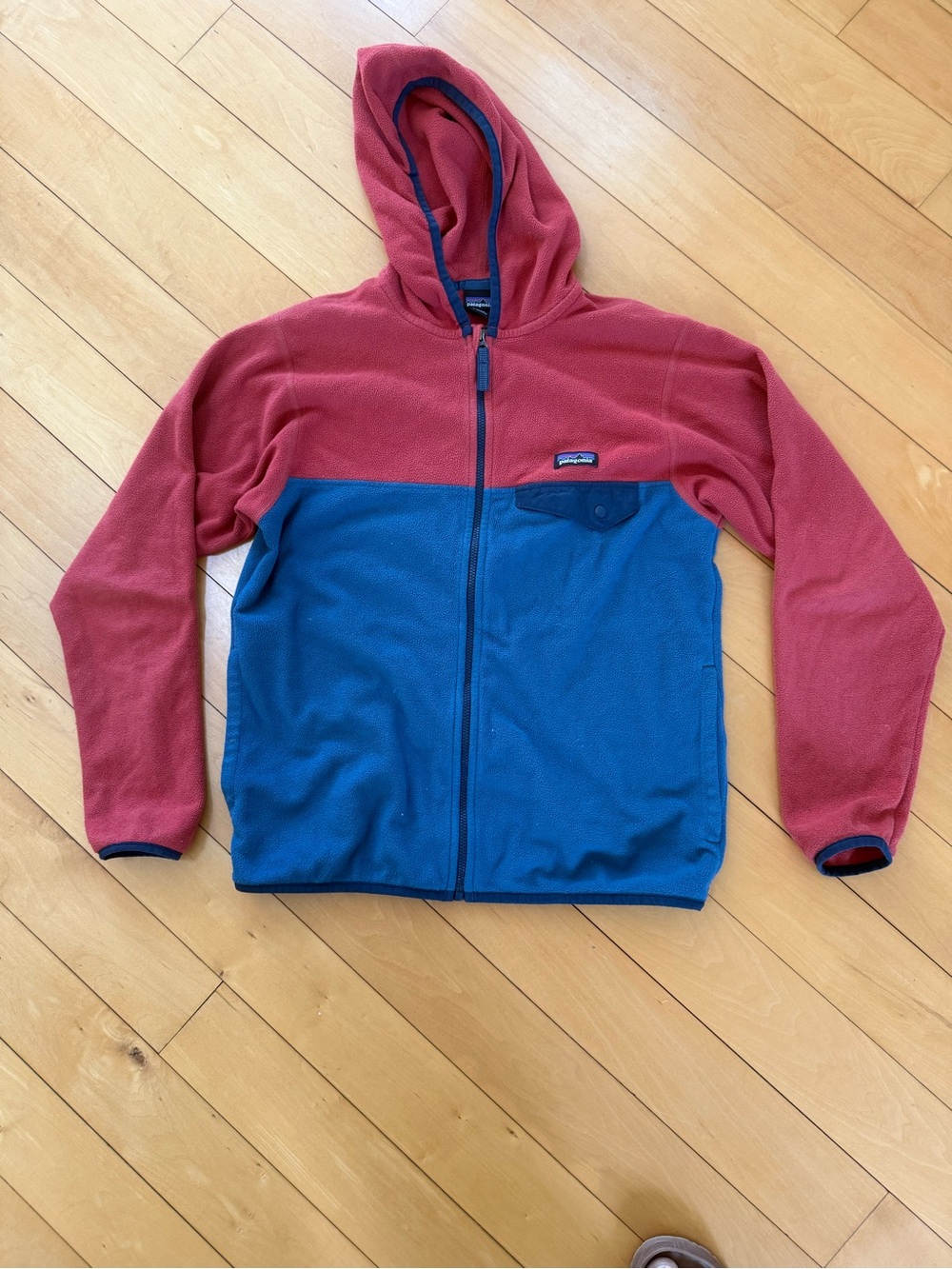 Patagonia Kids’ micro D snap T zip up hoodie size L/12